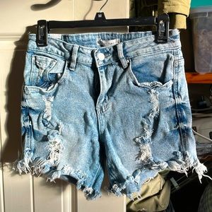 Cute cutoff jean shorts.